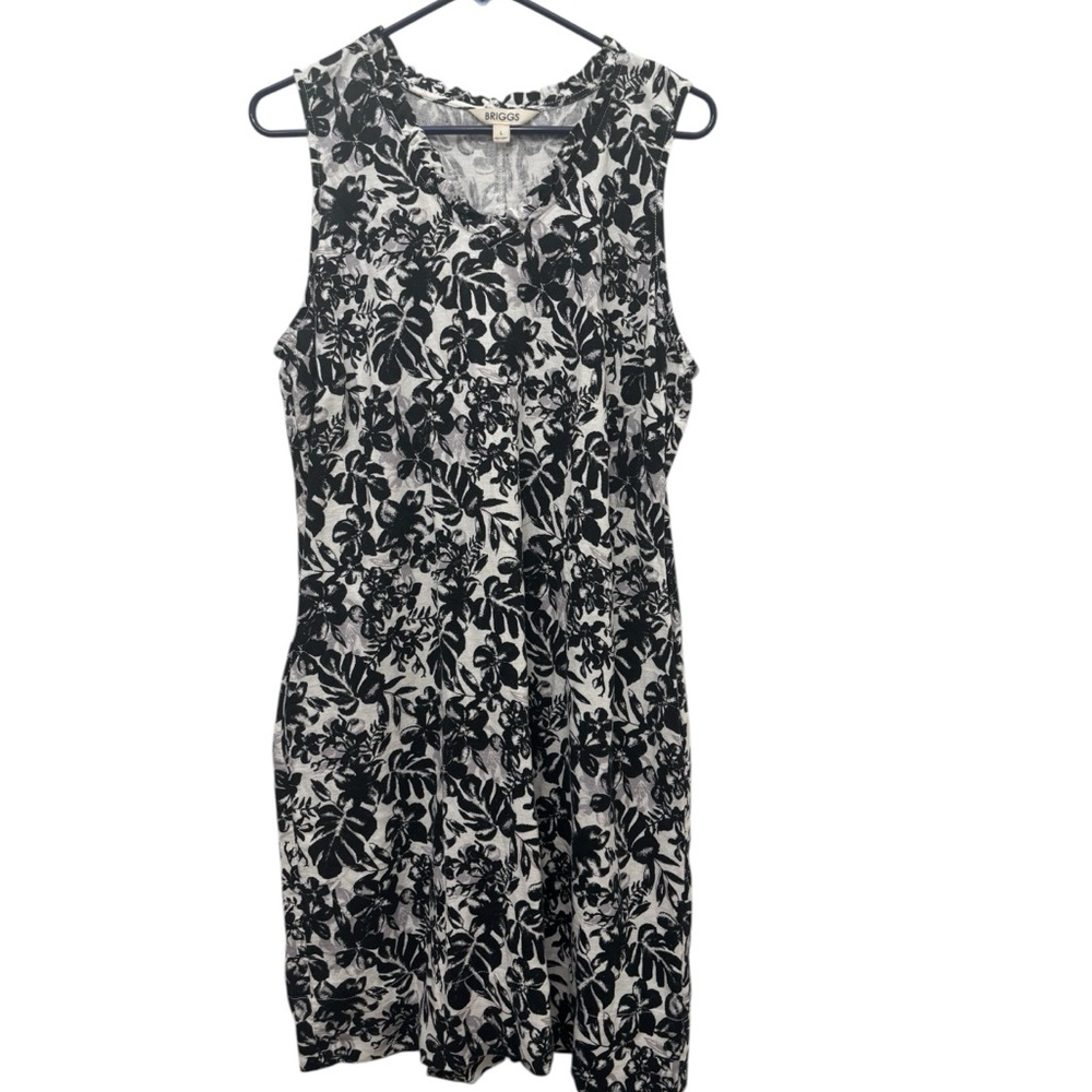 Briggs New York Black & White Floral Midi Sheath Dress - Picture 3 of 3